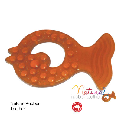 Natural Rubber Teether Twin Pack of 2Soother Natural Fish teething ring Baby 