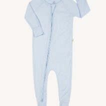 BOODY BABY LONG SLEEVE ONESIE – ORGANIC BAMBOO  –  BLUE .  5 SIZES AVAILABLE