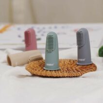 Haakaa Silicone Finger Toothbrush – 2pk/Suva Grey