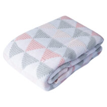 Spotty Giraffe pink Triangle Cot Blanket – Double Knit, 100% Cotton