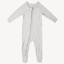 BOODY BABY LONG SLEEVE ONESIE – ORGANIC BAMBOO  –  GREY .  5 SIZES AVAILABLE