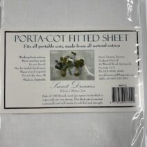 Sweet Dreams Portacot fitted sheet suits compact cot. 117 x 78 x 7cm – White