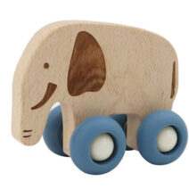 Kaper Kidz Wooden Elephant With Silicone Wheels