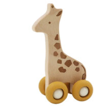 Kaper Kidz Wooden Giraffe With Silicone Wheels